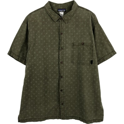 古着 パタゴニア Patagonia MIGRATION HEMP SHIRT 53136S0 総柄 半袖 コットン×ヘンプシャツ ボックスシャツ メンズXL相当/eaa478055