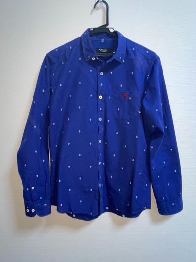 バーバリーカラーシャツ(紫紺色・イカリ柄)