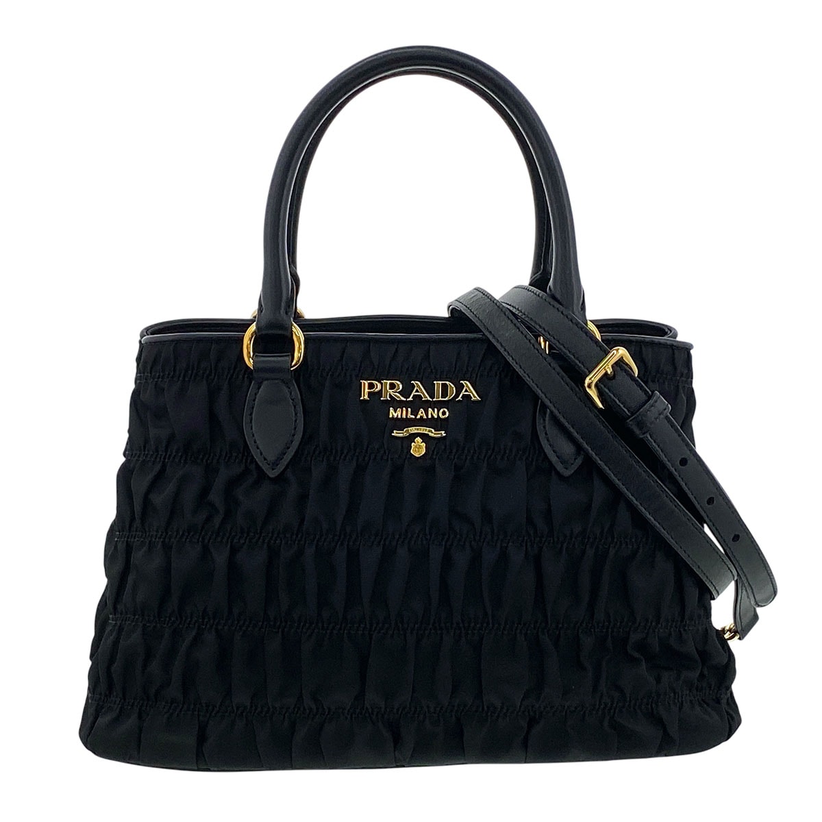 PRADA プラダ テスート ギャザー 2WAYハンドバッグ ハンドバッグ 1BA173 ナイロン レディース【中古】