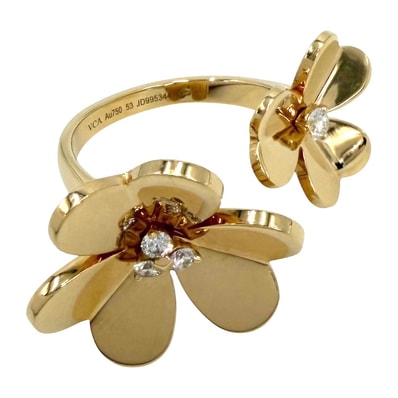 Van Cleef & Arpels ヴァンクリーフ&アーペル 指輪 フリヴォル アントレ レ ドア リング ジュエリー アクセサリー 53 K18イエローゴールド ダイヤモンド 約14.5号 VCARB67653 レディース 約12.1g【中古品】