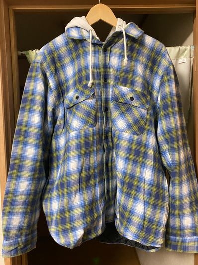 Supreme Hooded Flannel Zip Up Shirt "Blue"