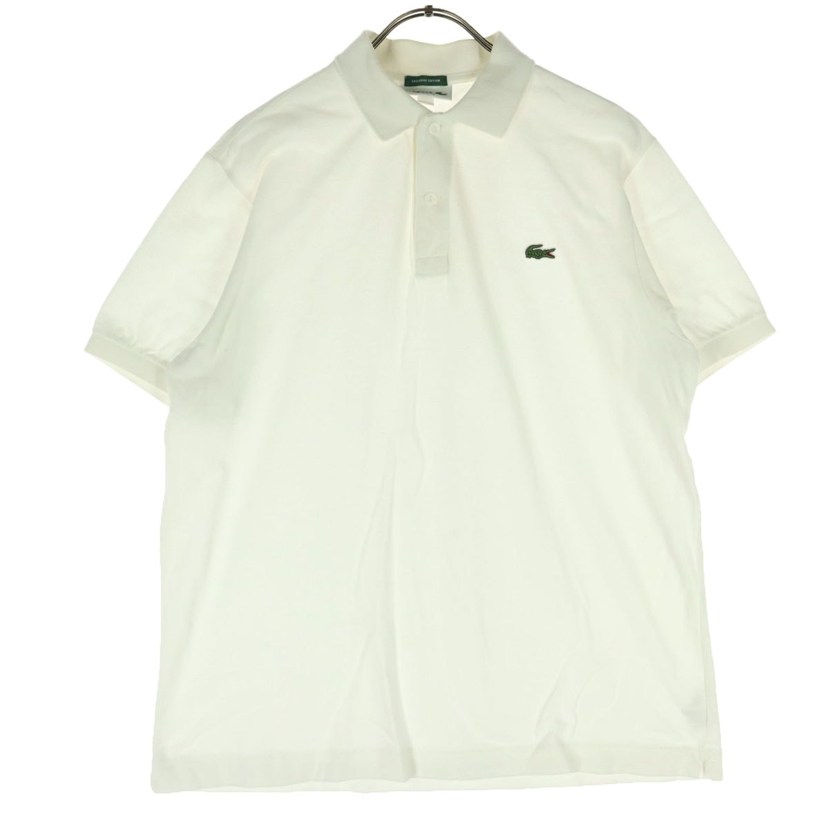 LACOSTE ラコステ 日本製 ワンポイントロゴ 半袖 ポロシャツ S ホワイト