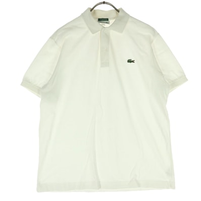 LACOSTE ラコステ 日本製 ワンポイントロゴ 半袖 ポロシャツ S ホワイト