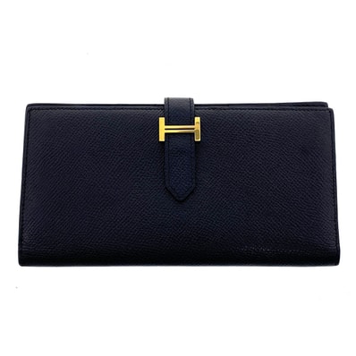 HERMES エルメス ベアン スフレ 長財布 039785CK ヴォーエプソン ブラック レディース【中古】