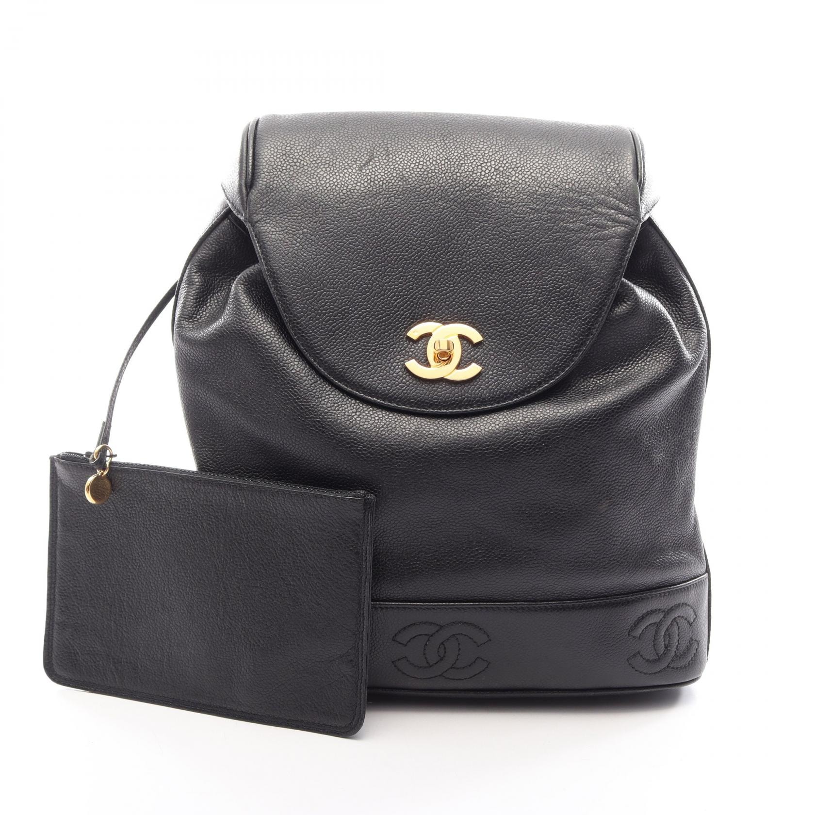 シャネル CHANEL トリプルココ リュックサック バックパック バッグ キャビアスキン(グレインドカーフ) レディース ブラック系 【中古】