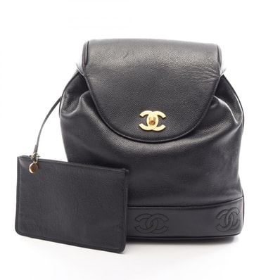 シャネル CHANEL トリプルココ リュックサック バックパック バッグ キャビアスキン(グレインドカーフ) レディース ブラック系 【中古】