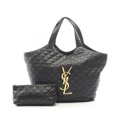 サンローランパリ SAINT LAURENT PARIS イカール マキシ トートバッグ バッグ レザー レディース ブラック系 698651 【中古】