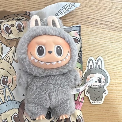 POP MART THE MONSTERS (LABUBU) Exciting Macaron Plush Series SESAME BEAN