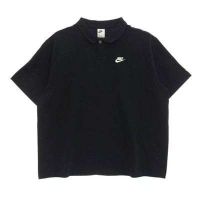 NIKE ナイキ ポロシャツ DX0618-010 CLUB MATCHUP スウッシュ ロゴ刺繍 ポロシャツ ブラック系 M【中古】