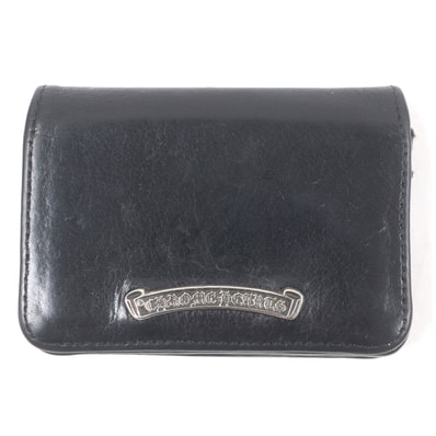 Chrome Hearts Arch Logo Plate 3-Pocket Leather Card Case "Black"