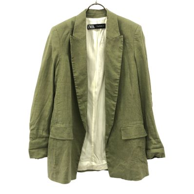 ZARA ザラ テーラードジャケット XS グリーン 肩パット入り