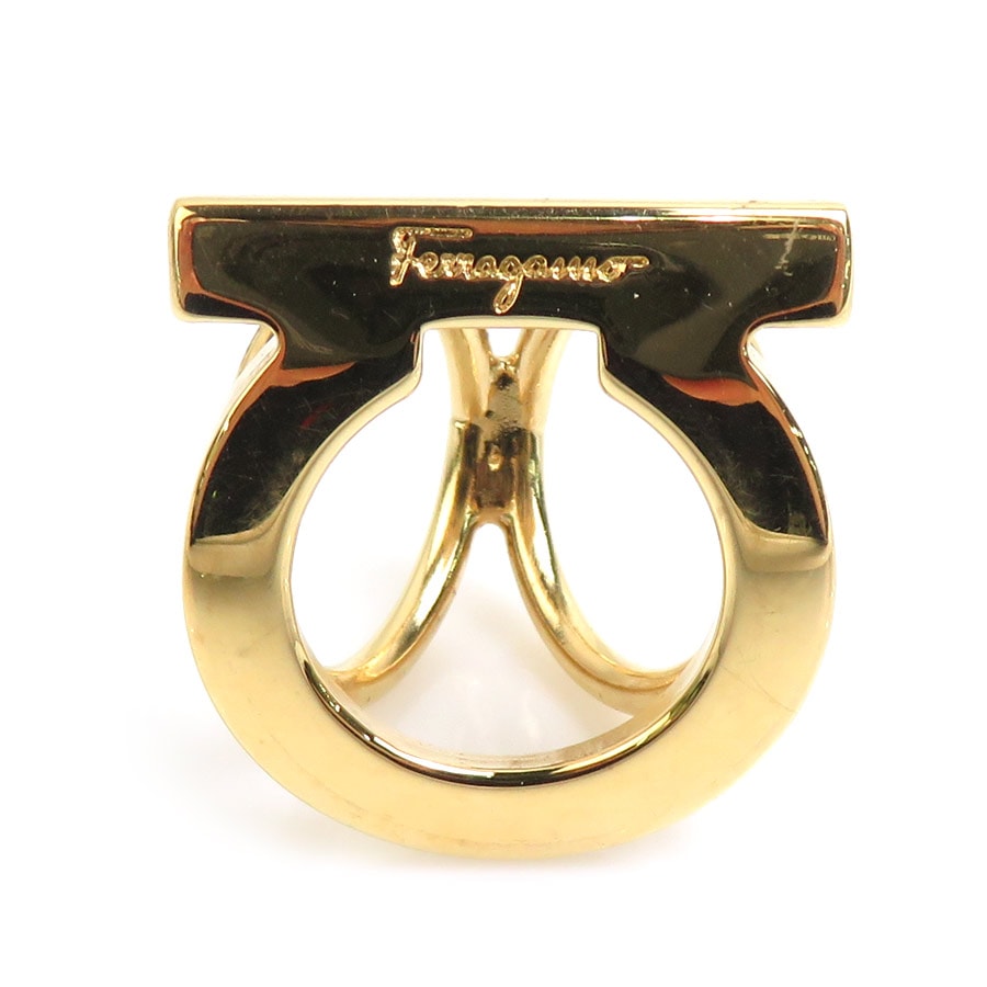 サルヴァトーレフェラガモ Salvatore Ferragamo スカーフリング ガンチーニ メタル ゴールド レディース【中古】 e60226a