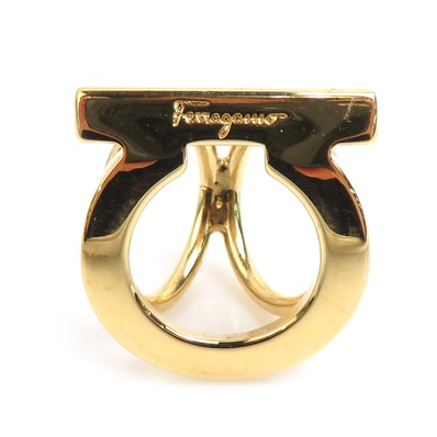 サルヴァトーレフェラガモ Salvatore Ferragamo スカーフリング ガンチーニ メタル ゴールド レディース【中古】 e60226a