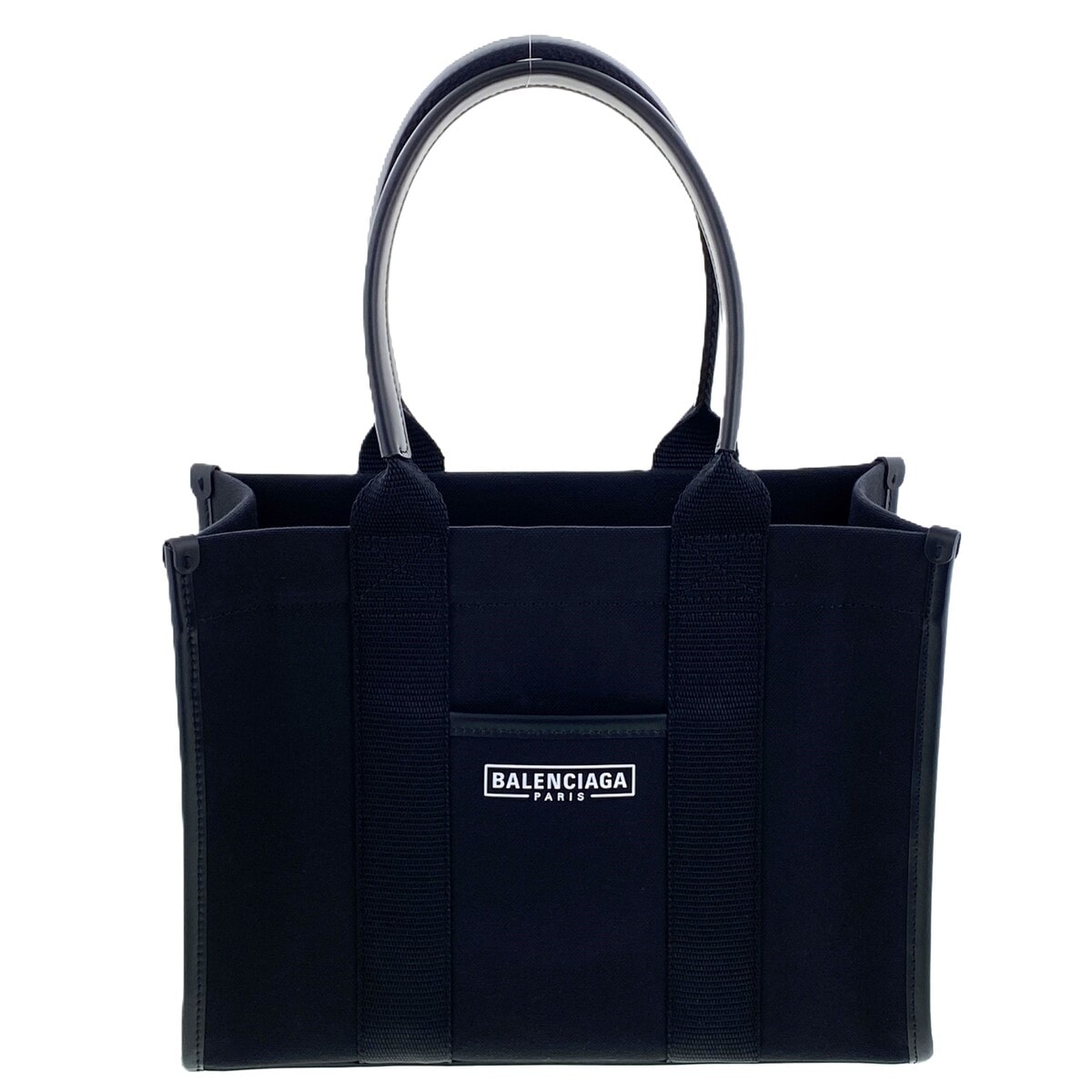 BALENCIAGA バレンシアガ HARDWARE TOTE S ハードウェア スモール 2WAY ハンドバッグ 671402 S キャンバス レザー ブラック  ユニセックス【中古】