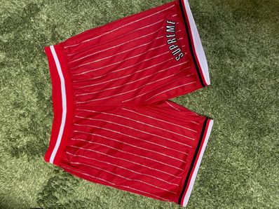 Supreme Rhinestone Stripe Basketball Short "Red"
