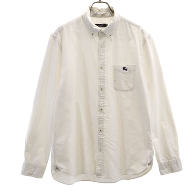 BURBERRY BLACK LABEL バーバリーブラックレーベル 長袖 ボタンダウンシャツ 3 ホワイト 三陽商会