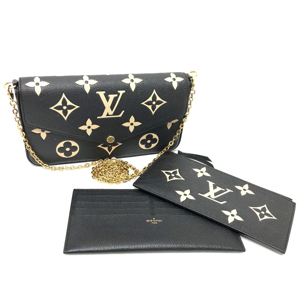 ルイヴィトン LOUIS VUITTON ポシェット・フェリシー M80482 モノグラムアンプラント チェーンウォレット ショルダーバッグ 長財布 モノグラムアンプラントレザー ブラック