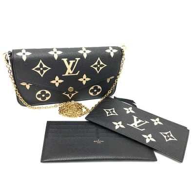 ルイヴィトン LOUIS VUITTON ポシェット・フェリシー M80482 モノグラムアンプラント チェーンウォレット ショルダーバッグ 長財布 モノグラムアンプラントレザー ブラック