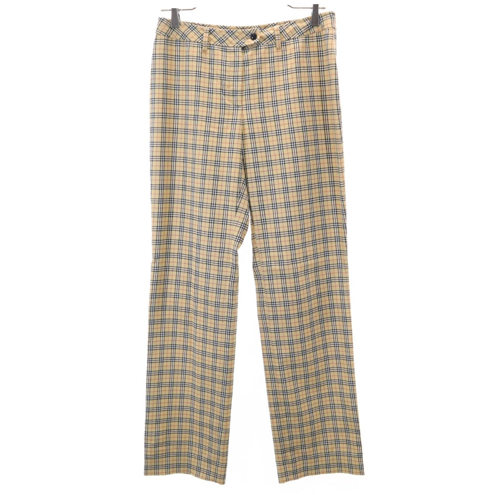 Burberrys Blue label バーバリーズブルーレーベル 90s 三陽商会 オールド チェック柄 スラックスパンツ 38 ベージュ系
