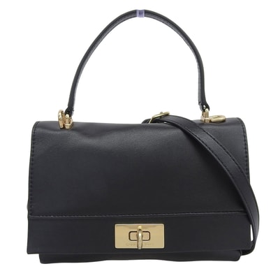 チャールズ&キース 美品 Lennie チェーンストラップトップハンドルバッグ ハンドバッグ レディース ブラック 50671771