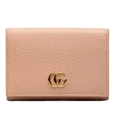 グッチ GGマーモント カードケース 474748 ピンク レザー レディース GUCCI 【中古】