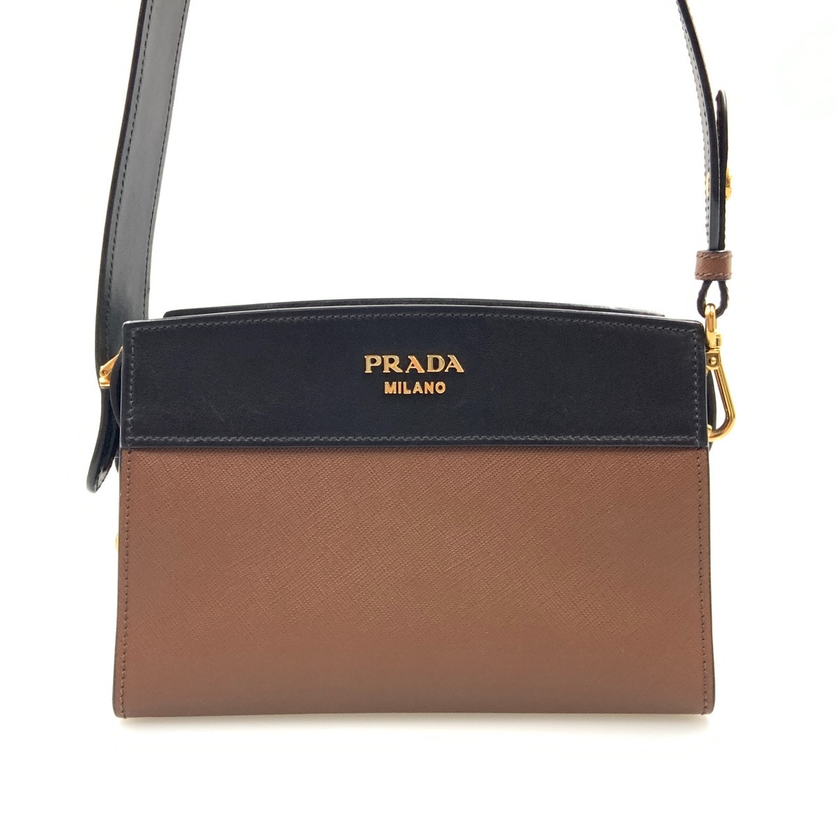 PRADA プラダ エスプラナード バッグ ショルダーバッグ 1BH043 ブラック x ブラウン