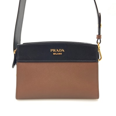 PRADA プラダ エスプラナード バッグ ショルダーバッグ 1BH043 ブラック x ブラウン