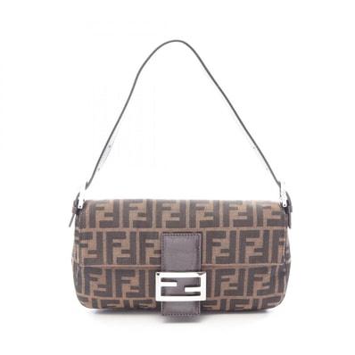 フェンディ FENDI マンマバケット ズッカ ハンドバッグ バッグ キャンバス レザー レディース ブラウン系 26424 【中古】