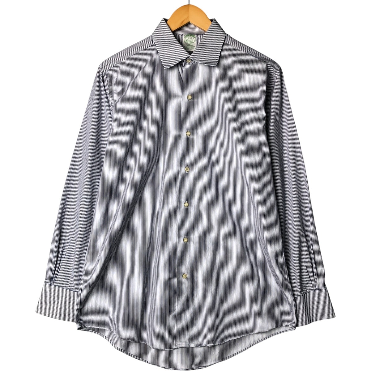 古着 80~90年代 ブルックスブラザーズ Brooks Brothers MILANO ワイドカラー 長袖 ストライプシャツ USA製 メンズL相当 ヴィンテージ/eaa580781