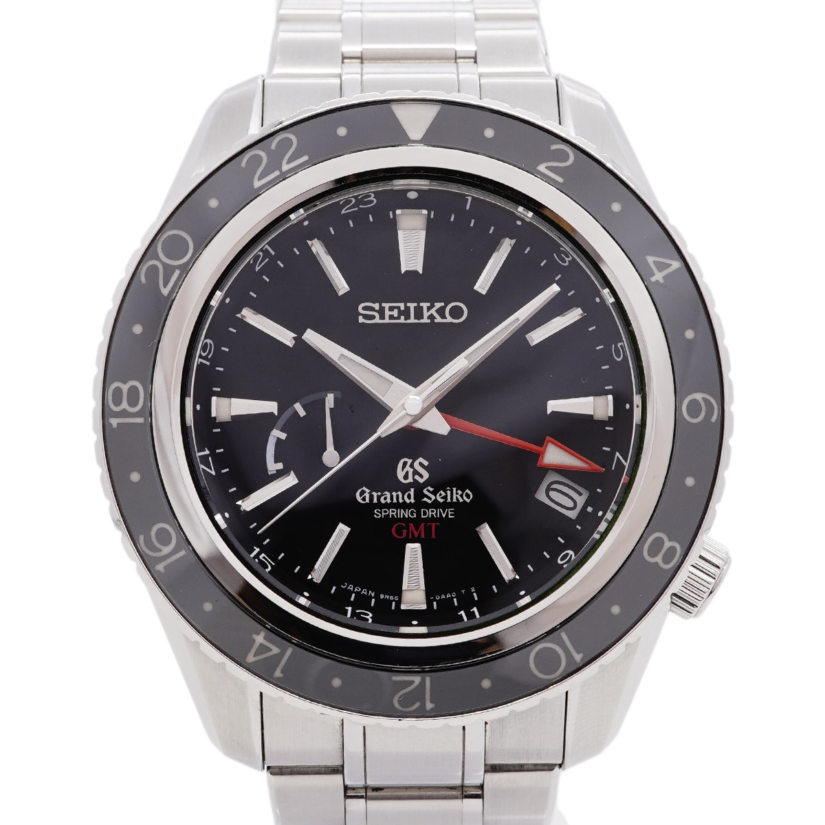 ★最終価格★SALE【6whb0148】セイコー グランドセイコー GMT パワーリザーブ SBGE001 黒文字盤【中古】腕時計 メンズ