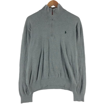古着 ラルフローレン Ralph Lauren POLO RALPH LAUREN ピマコットンニットハーフジップセーター メンズM相当/eaa489999