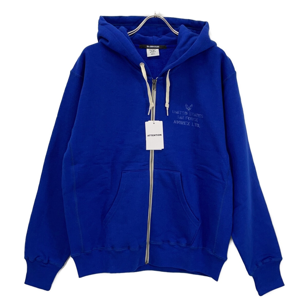 アヴィレックス 25AW 783-5231008 ブルー ヴィンテージ ジップアップ フーディ L