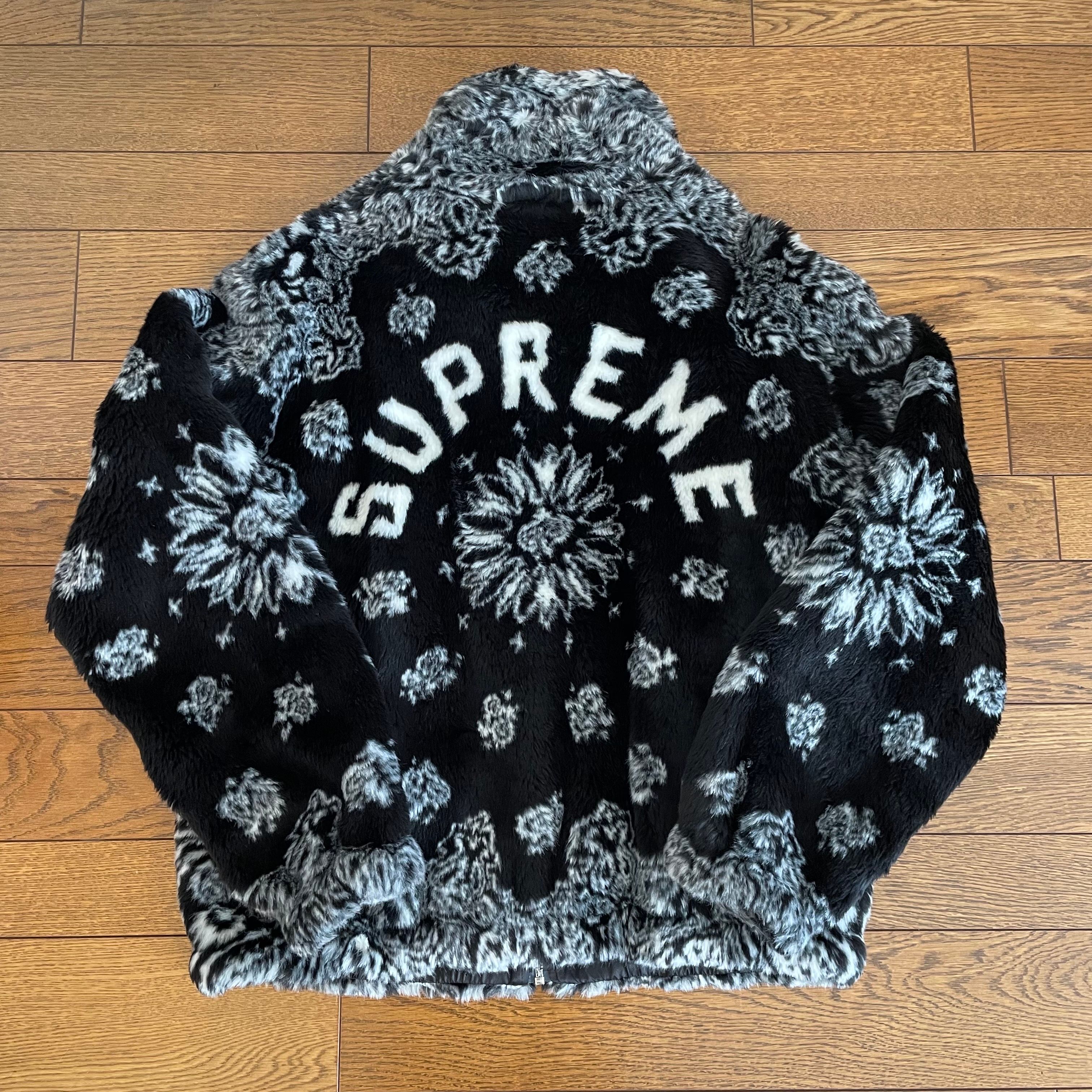 Supreme Bandana Faux Fur Bomber Jacket "Black"