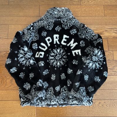 Supreme Bandana Faux Fur Bomber Jacket "Black"