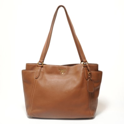 プラダ PRADA レザー ショルダーバッグ【中古】