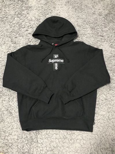 Supreme Cross Box Logo Hooded Sweatshirt "Black"