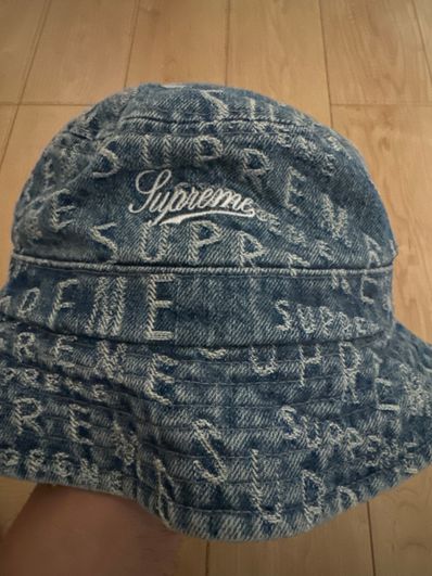 Supreme Warp Jacquard Logos Denim Crusher "Blue"