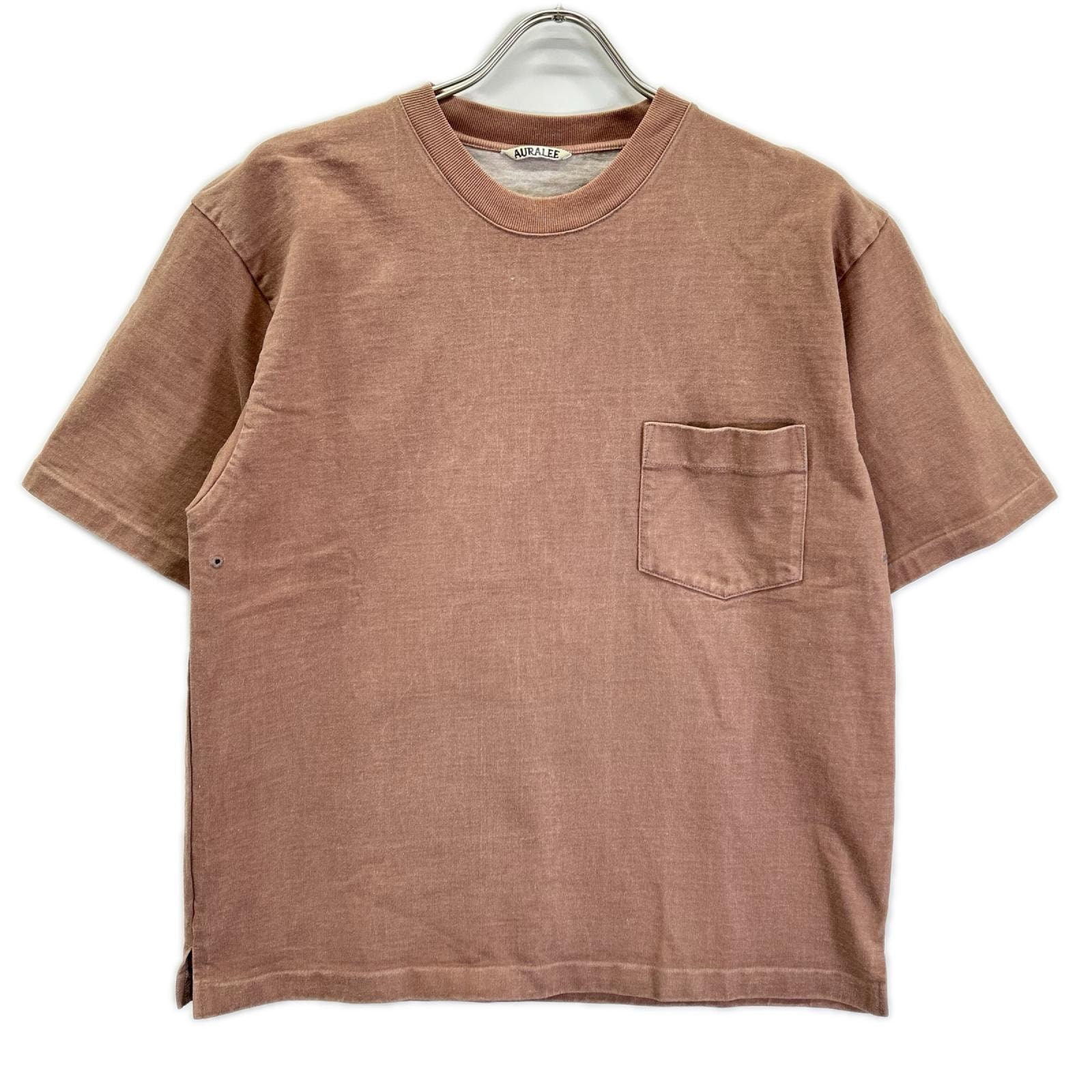 オーラリー A9ST01SU パープルブラウン コットン STAND-UP TEE 3