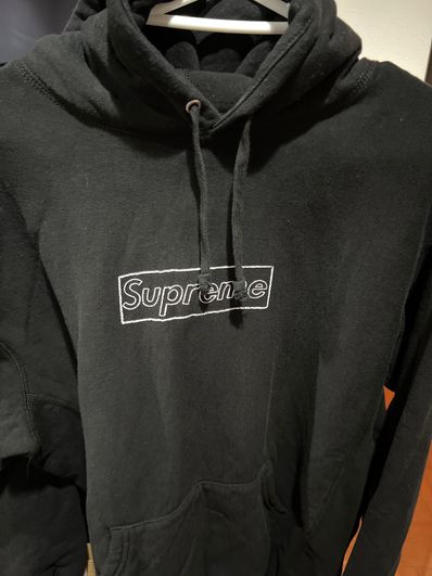 Supreme KAWS Chalk Logo Hooded Sweatshirt "Black"(2021)