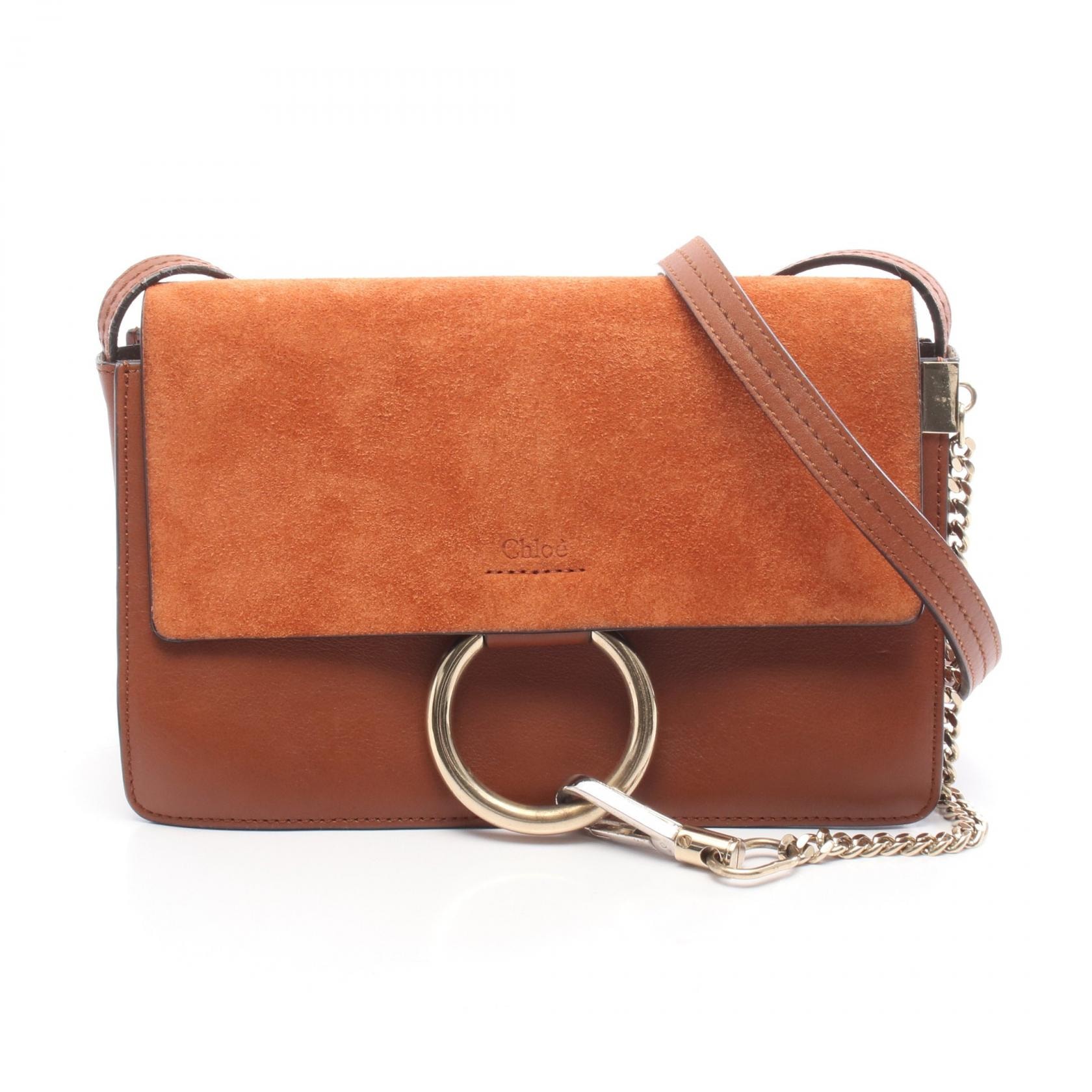 クロエ Chloe FAYE フェイ ショルダーバッグ バッグ スウェード レザー レディース ブラウン系 【中古】