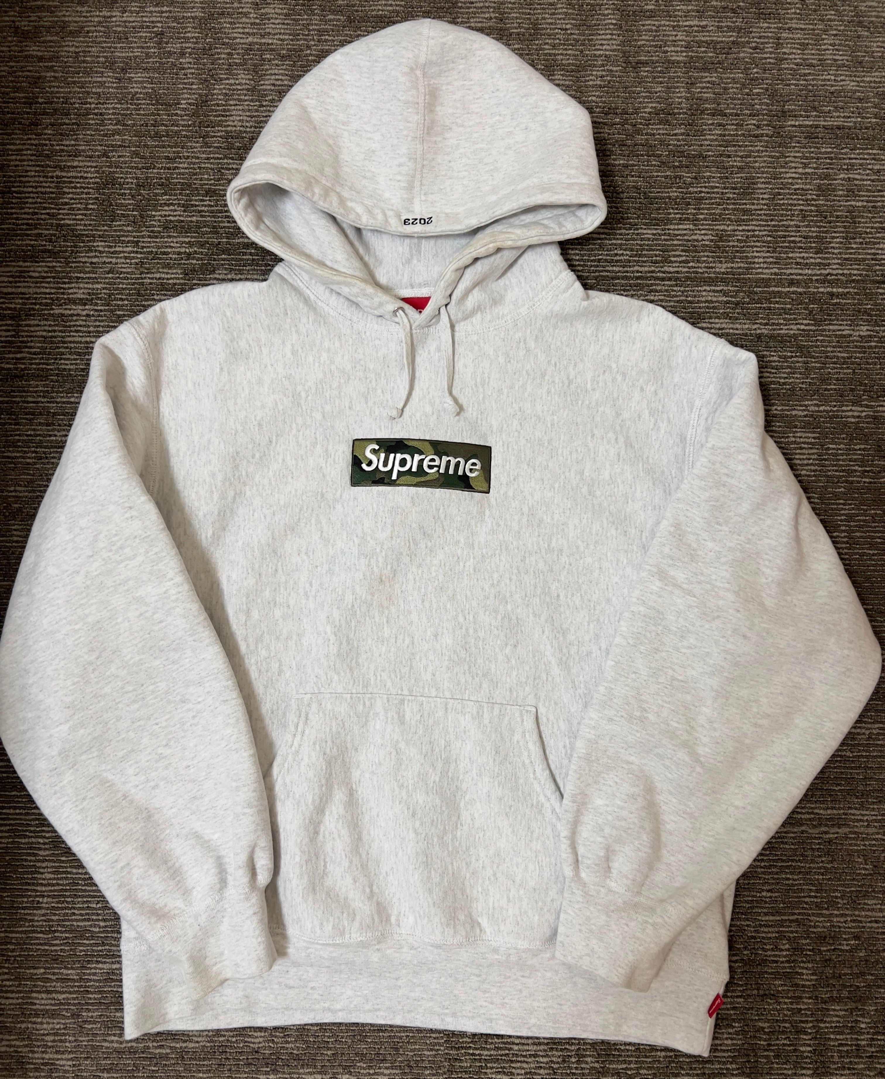 Supreme Box Logo Hooded Sweatshirt "Ash Grey" (23FW)