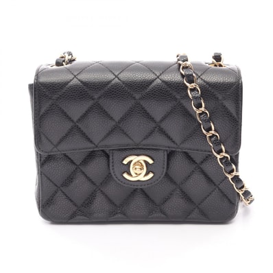 シャネル CHANEL ミニマトラッセ ショルダーバッグ バッグ カーフ(牛革) レディース ブラック系 【中古】
