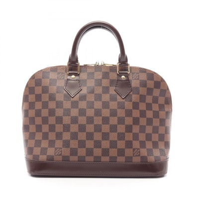 ルイ・ヴィトン LOUIS VUITTON アルマ ダミエエベヌ ハンドバッグ バッグ PVCコーティングキャンバス レザー ダミエ エベヌ レディース ブラウン系 N51131 【中古】
