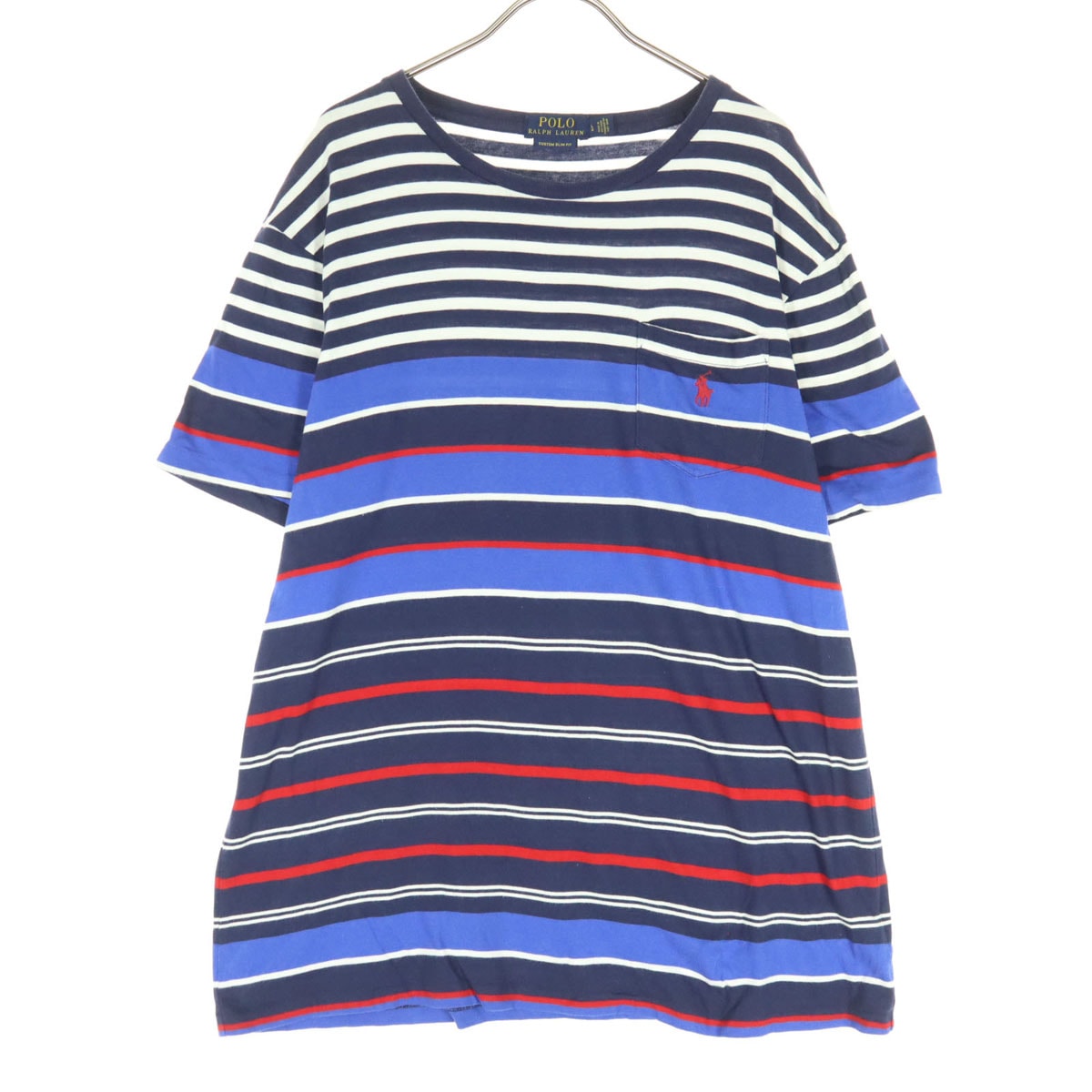 POLO RALPH LAUREN ポロラルフローレン ボーダー柄 半袖 Tシャツ LG ブルー系