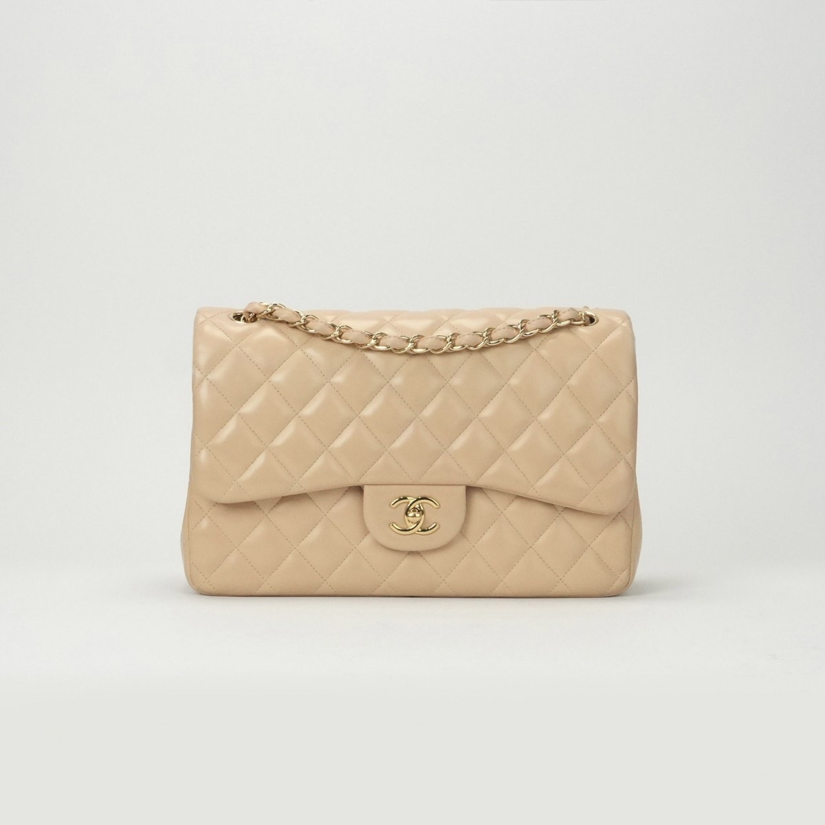 シャネル CHANEL マトラッセ マトラッセ30 デカマトラッセ デカマト バッグ ショルダーバッグ ラムスキン ベージュ ゴールド金具 チェーンショルダーバッグ ココマーク ターンロック