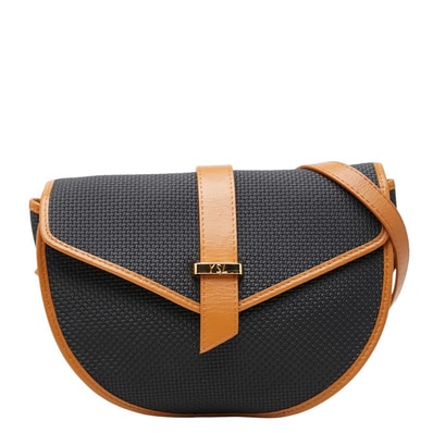 サンローラン YSLロゴ 斜め掛け ショルダーバッグ ブラック ブラウン PVC レザー レディース SAINT LAURENT 【中古】