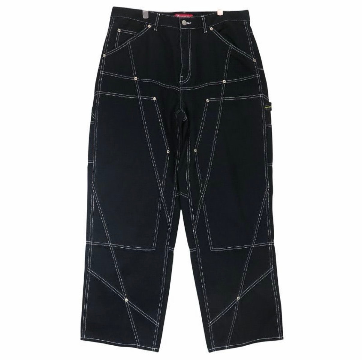 Supreme Contrast Stitch Double Knee Painter Jean "Black"