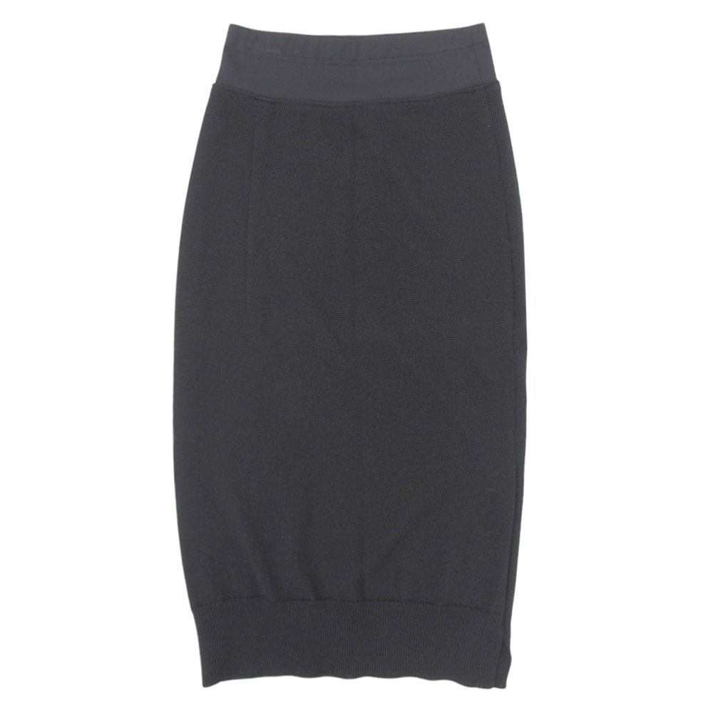 ワイズ WOOL ROVING PLAIN STITCH KNIT SKIRT ウール スカート レディース 黒 ブラック 2 22AW 2