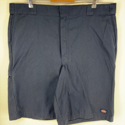 古着 ディッキーズ Dickies パンツ ハーフパンツ ショート ジッパーフライ ワーク ワンポイントロゴ w42 ネイビー系 メンズ