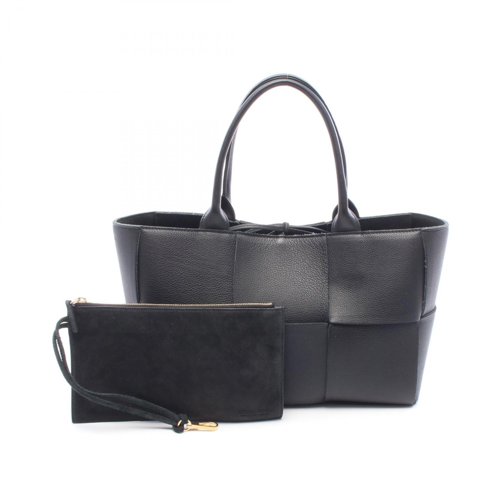 ボッテガヴェネタ BOTTEGA VENETA スモール アルコ トートバッグ バッグ レザー レディース ブラック系 【中古】